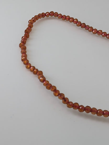 Premium polished Peach Garnet bracelet with golden-amber shimmer