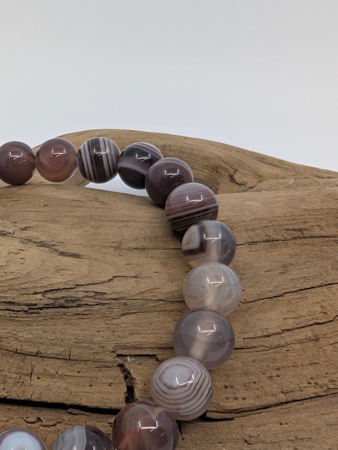 Polished Persian Agate beads with earthy tones