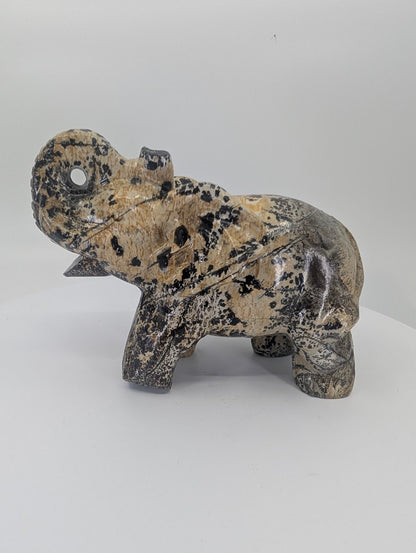 Picture Jasper elephant carving, right side view