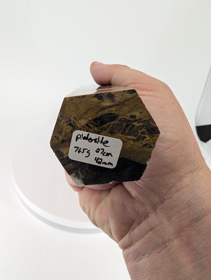 Pietersite tower base with label