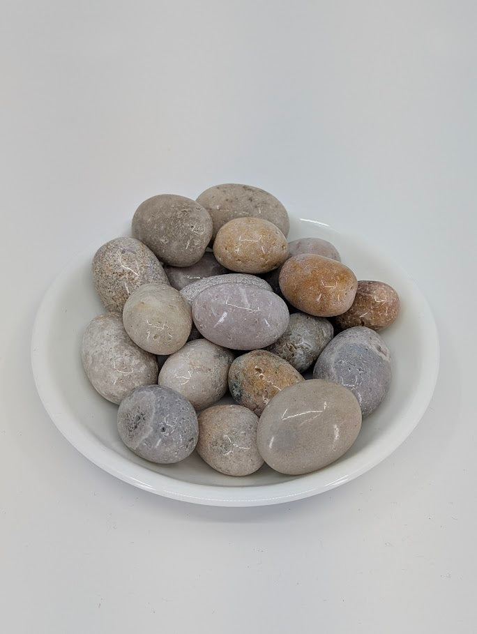 Pink Amethyst tumbled stones A grade in bowl