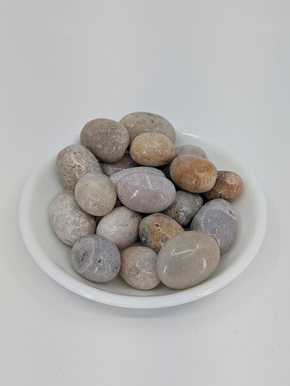 Pink Amethyst tumbled stones A grade in bowl