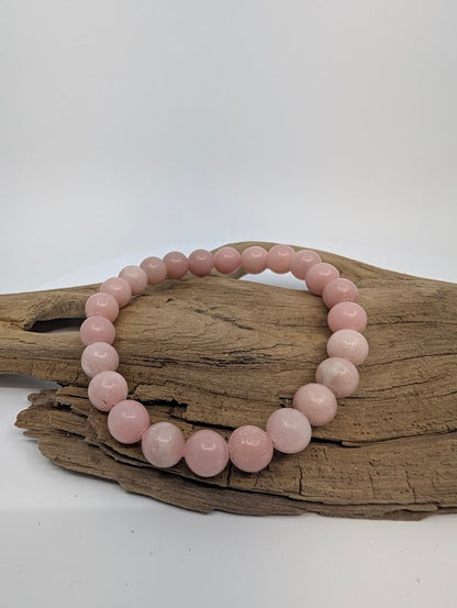 8MM Pink Opal bracelet with natural pastel beads