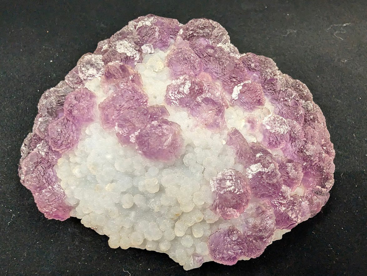 Pink - Purple Bubble Fluorite with Blue Chalcedony - Zhejiang, China - Legacy Crystals and Minerals