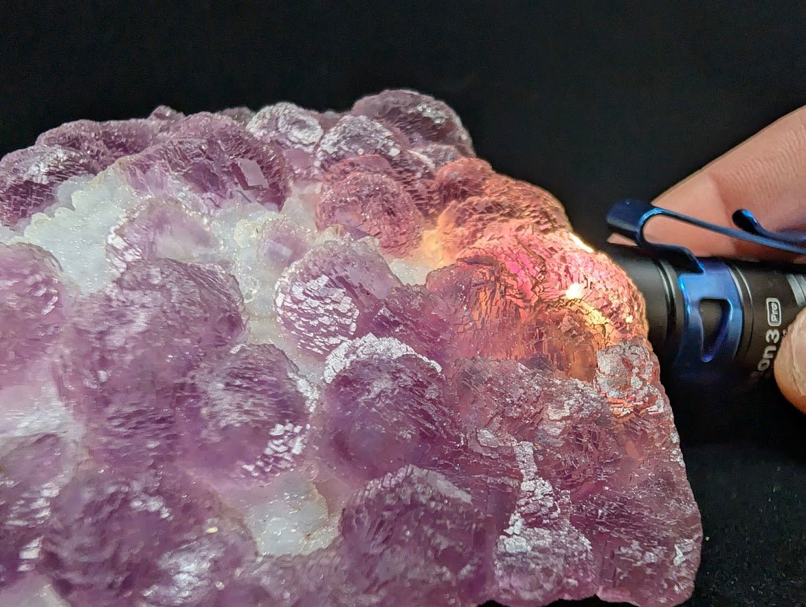 Pink - Purple Bubble Fluorite with Blue Chalcedony - Zhejiang, China - Legacy Crystals and Minerals