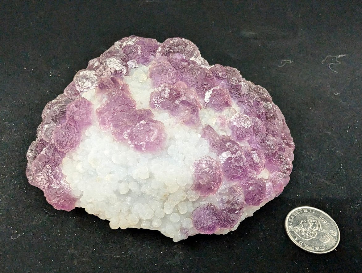 Pink - Purple Bubble Fluorite with Blue Chalcedony - Zhejiang, China - Legacy Crystals and Minerals