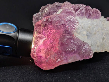 Pink - Purple Bubble Fluorite with Blue Chalcedony - Zhejiang, China - Legacy Crystals and Minerals