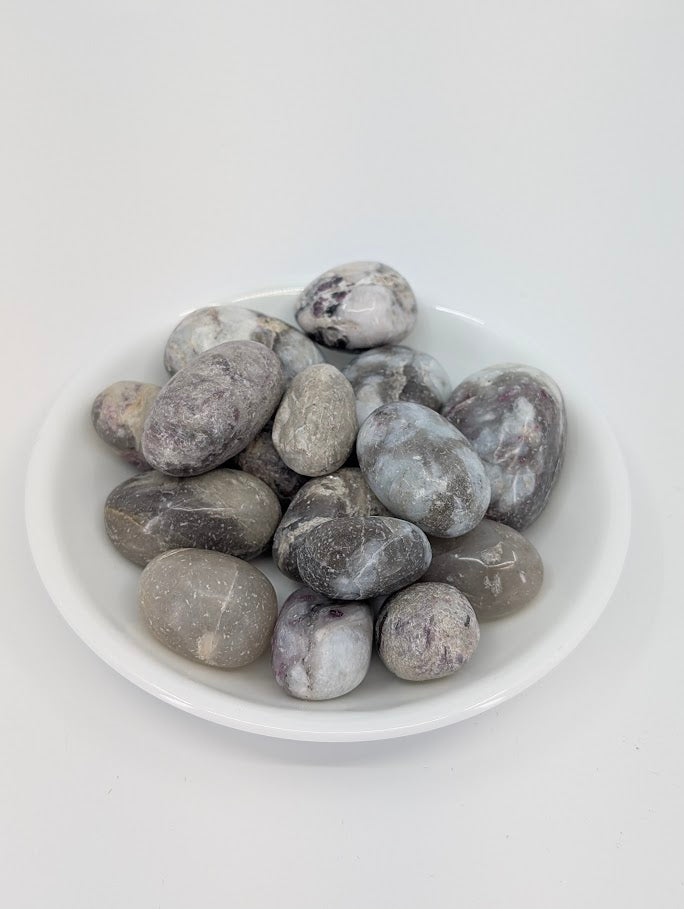 Pink Tourmaline in Quartz tumbled stones A+ grade – main product image