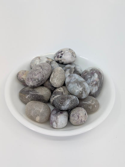 Pink Tourmaline in Quartz tumbled stones A+ grade – main product image