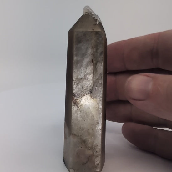 360° rotation Golden Mica showing golden luster and natural matrix base