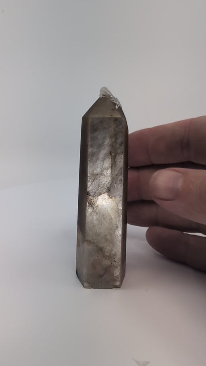 360° rotation Golden Mica showing golden luster and natural matrix base