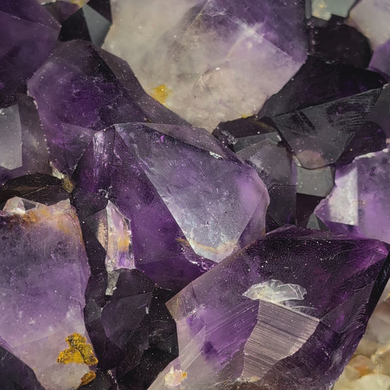 Amethyst Cluster with Deep Purple Zoning & White Matrix,  Congo 4.62 kg, 10" x 7.5"