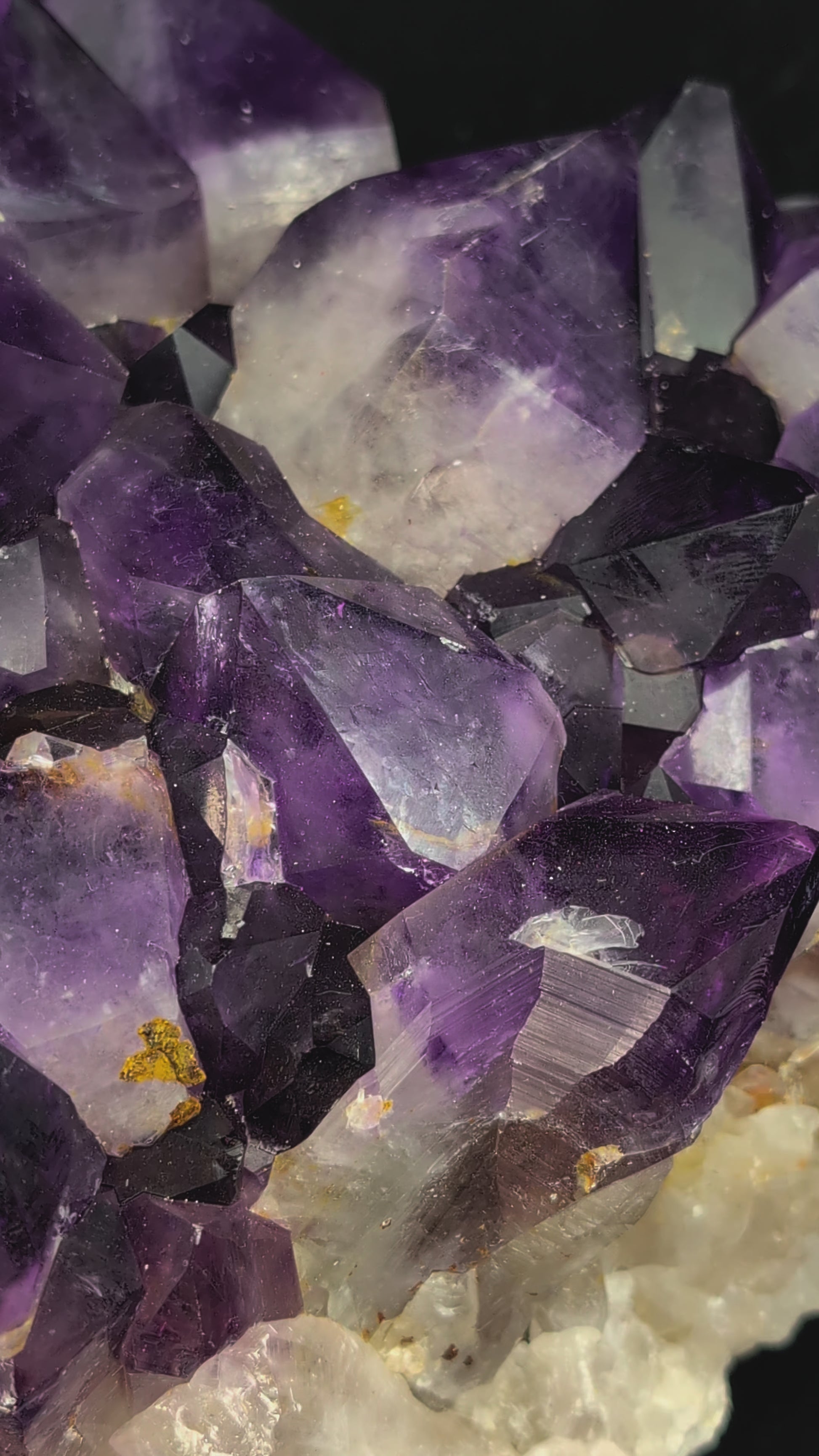Amethyst Cluster with Deep Purple Zoning & White Matrix,  Congo 4.62 kg, 10" x 7.5"