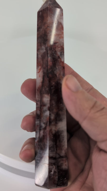Brazilian Fire Quartz (Hematoid Quartz) Tower – 15 cm Tall (175 g)