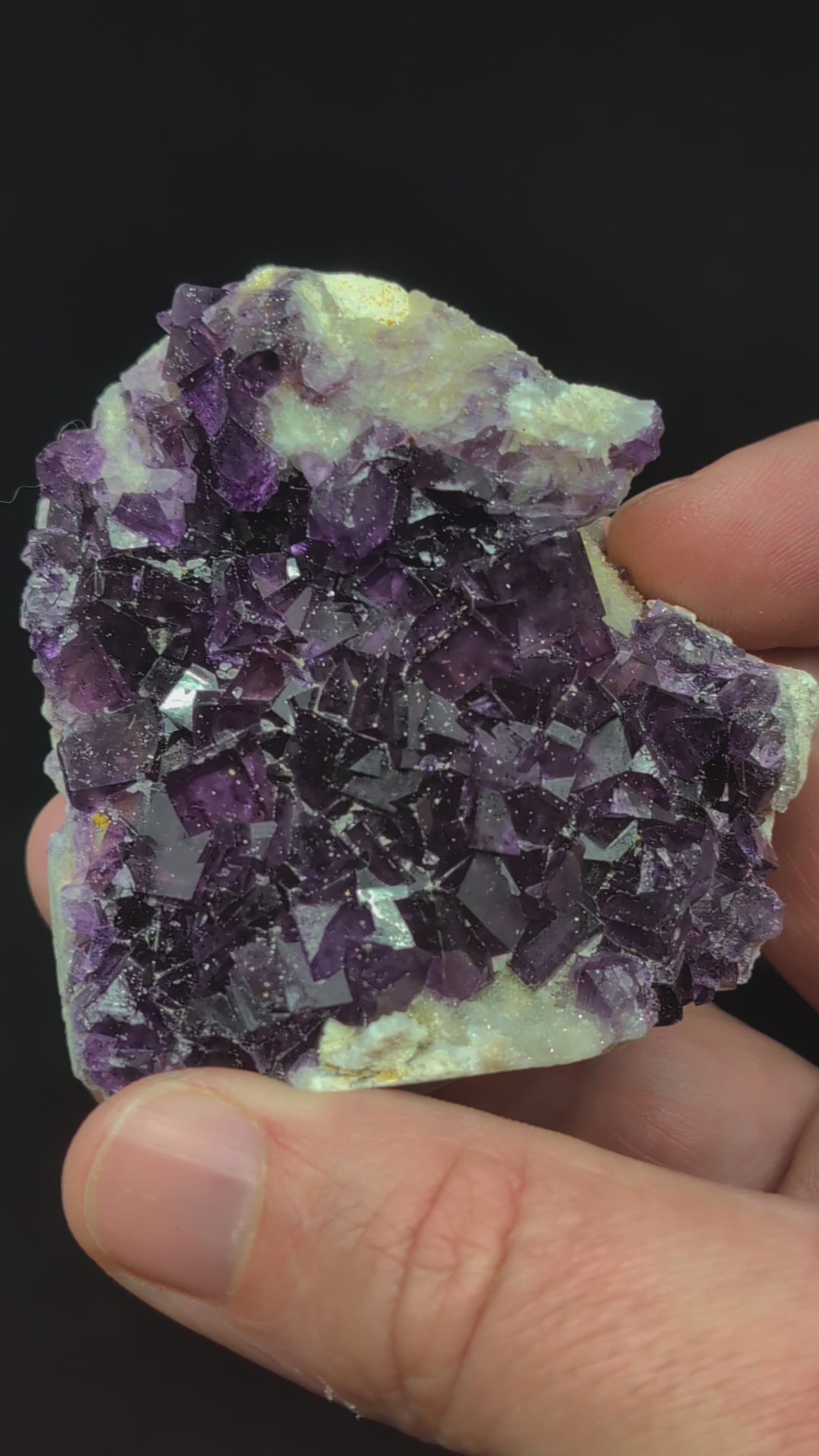 360-degree rotation video of Purple Window Fluorite specimen from Anhui