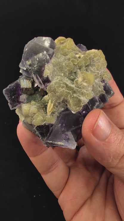 Yindu Fluorite with Barite, Chalcedony and Pyrite – Inner Mongolia, China