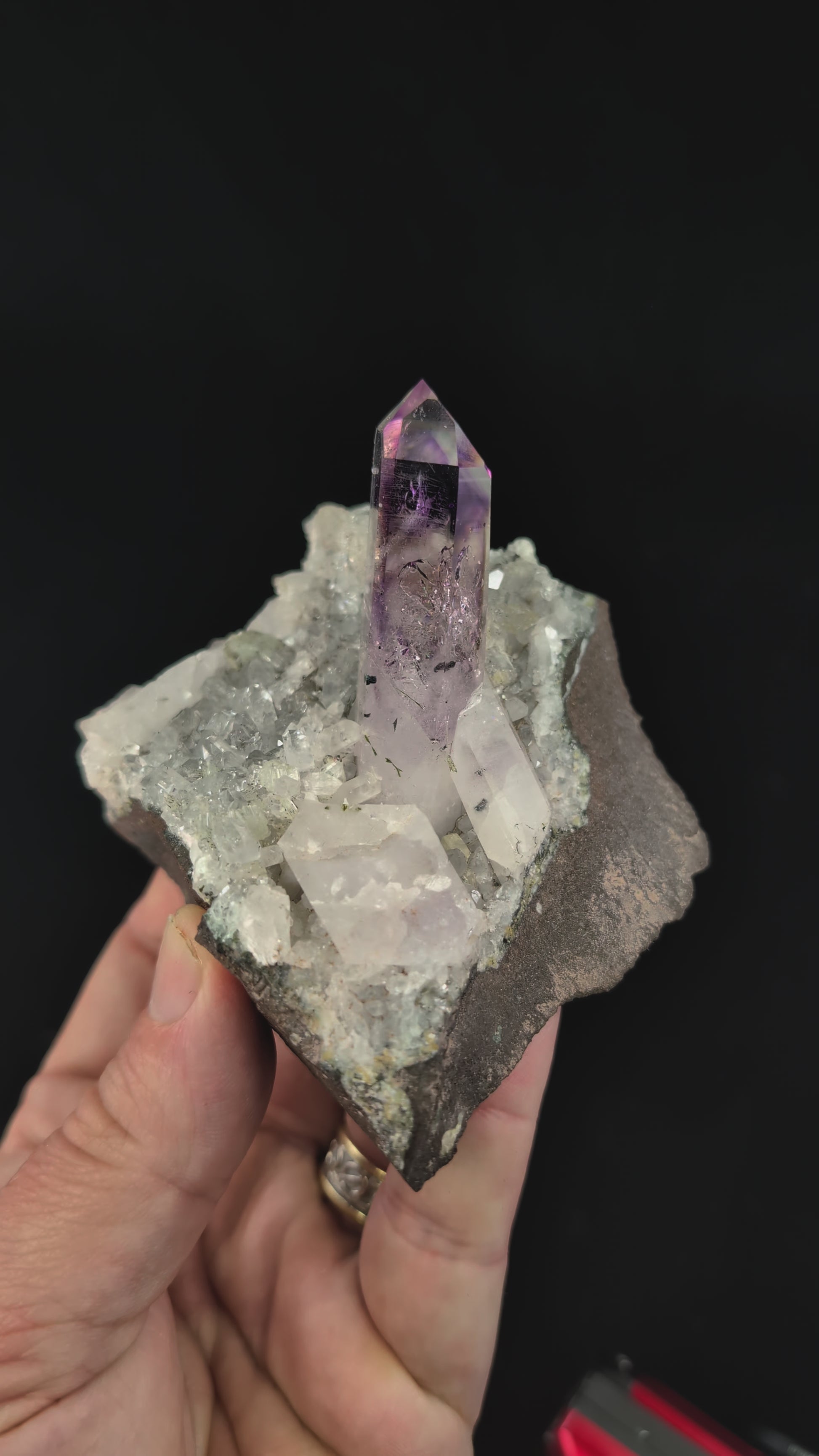 Amethyst Enhydro on Quartz Matrix Goboboseb Mountains, Namibia