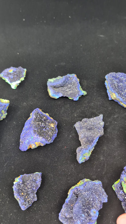 Video of Azurite and Malachite mineral specimens