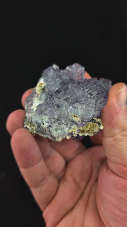 360 Video of YGX Fluorite with Barite and Pyrite 