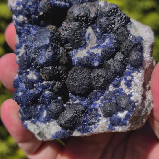 Video of Botryoidal Blueberry Fluorite with Sharp Crystal Zoning Huanggang Mine, Inner Mongolia 3.5 x 3 inches 276 grams