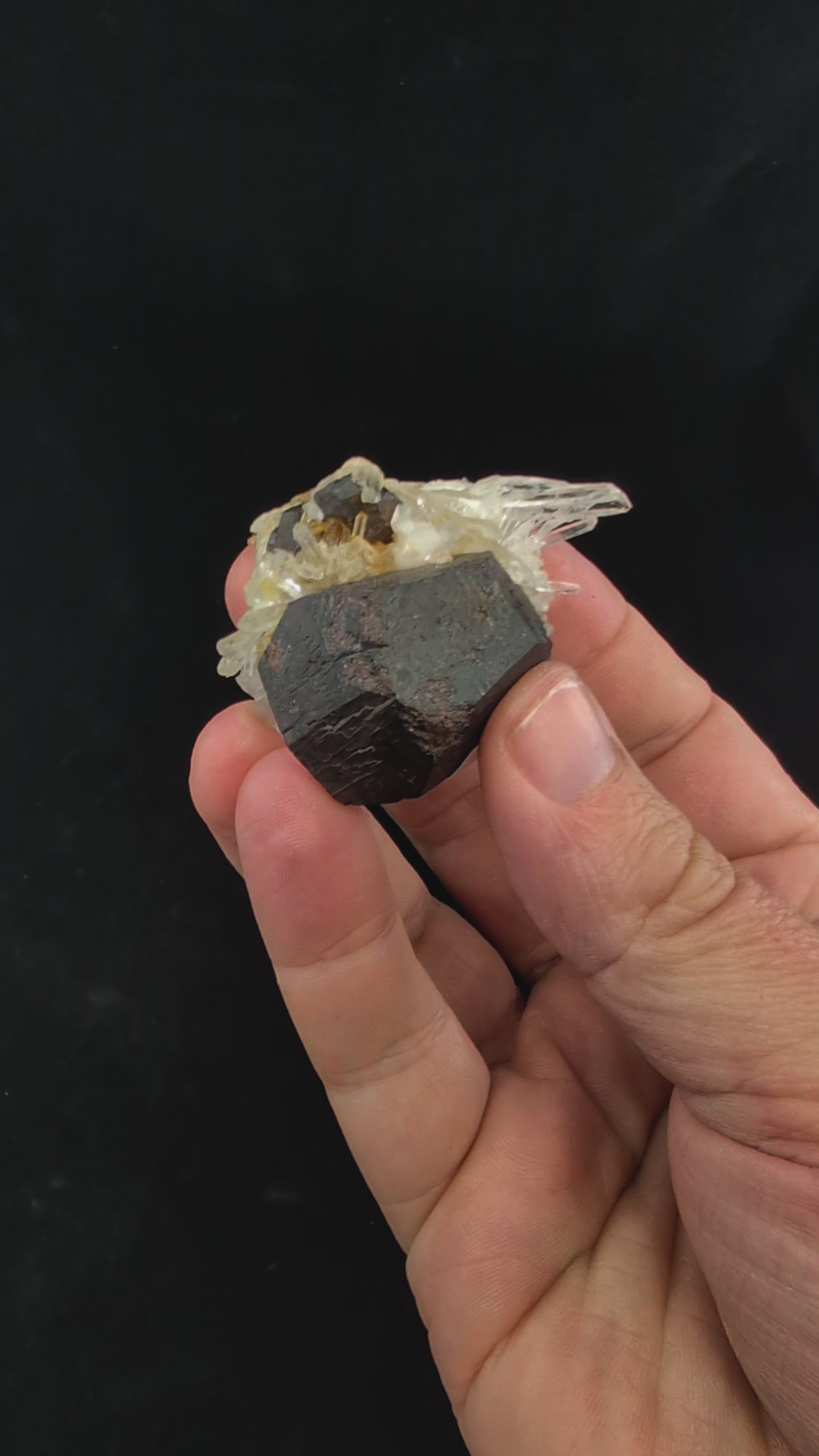 360-degree video of black pyrite with quartz from Fengjiashan