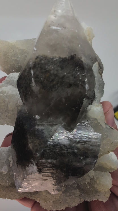 Video of Striking Dogtooth Calcite with Dendritic Inclusions and Sugar Sphalerite