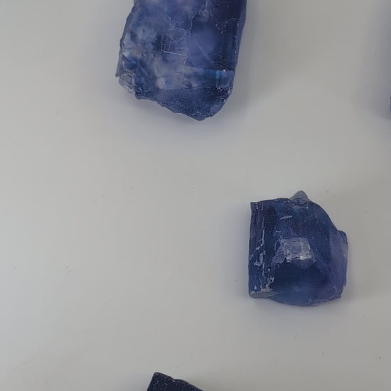 High-resolution video of AAA blue halite specimens from the Saskatchewan Potash Mining District, highlighting vivid cobalt coloration, defined cubic cleavage, and exceptional collector-grade quality.