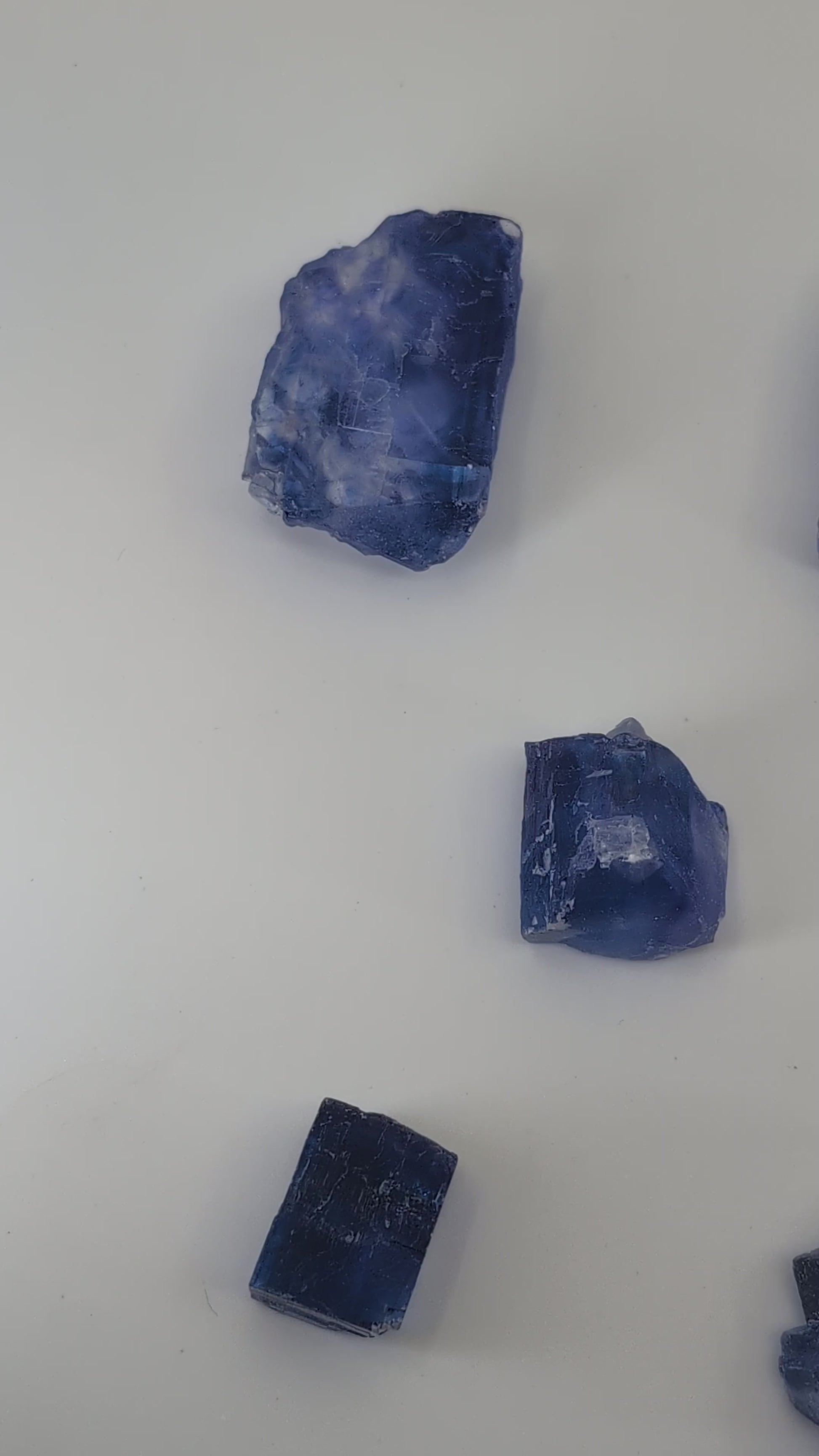 High-resolution video of AAA blue halite specimens from the Saskatchewan Potash Mining District, highlighting vivid cobalt coloration, defined cubic cleavage, and exceptional collector-grade quality.