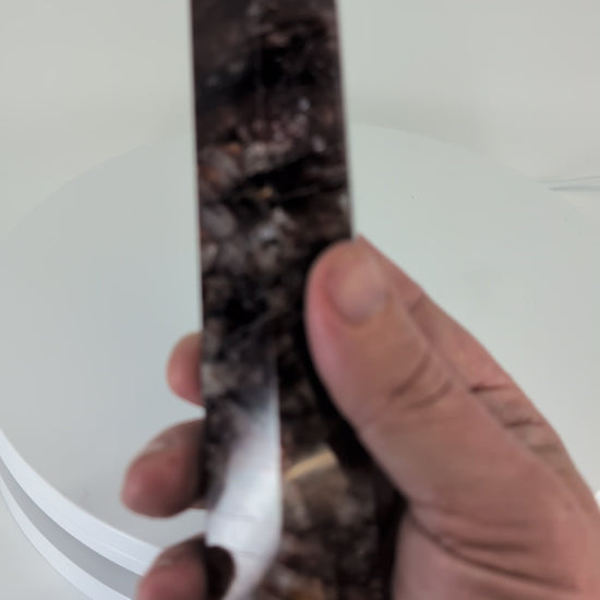 360° rotation video of Fire Quartz tower – 20 cm – Brazil