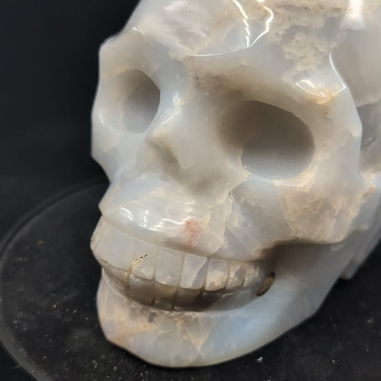 360 view of Blue Rose Quartz Skull