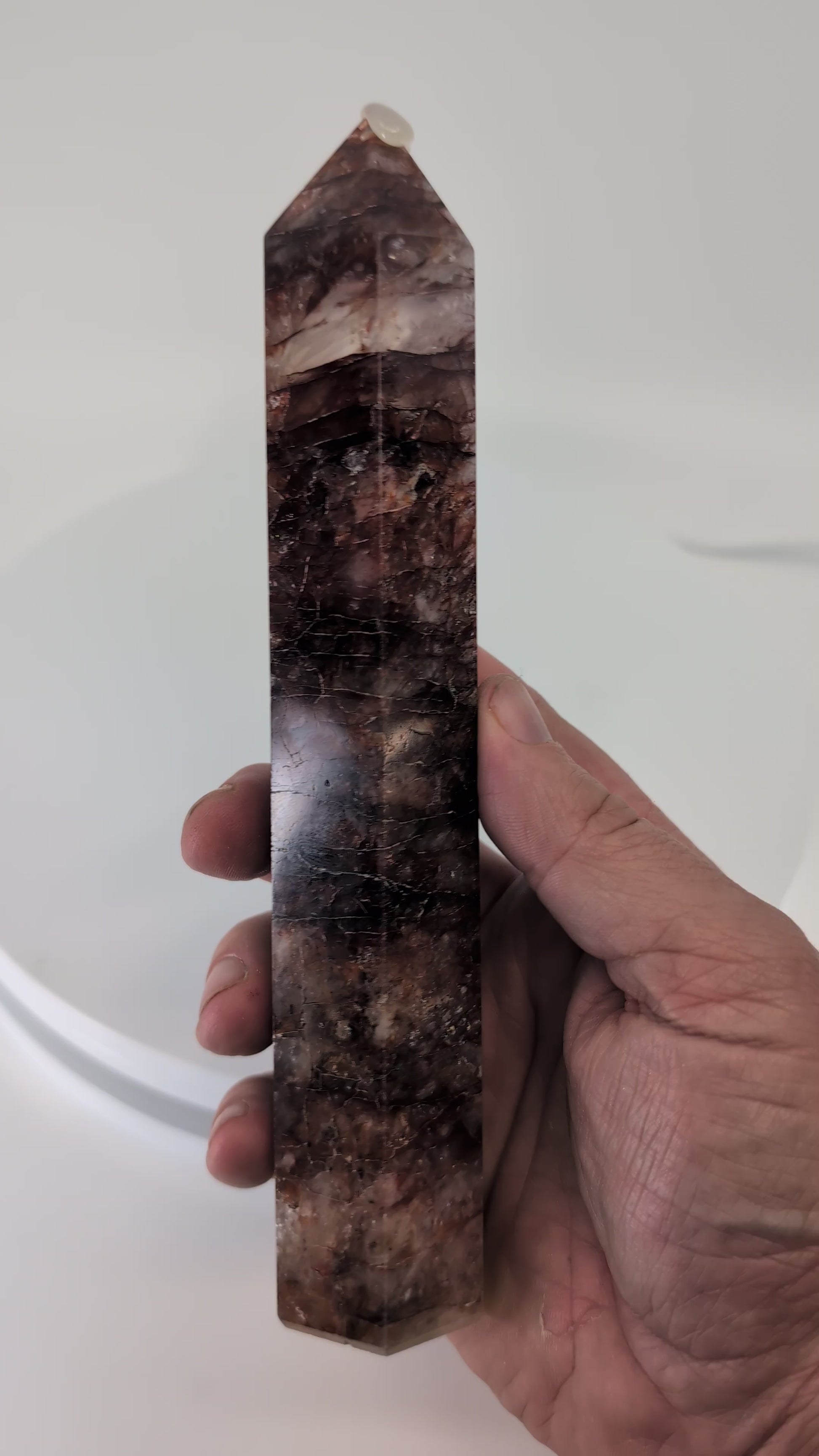 360° rotation video – Fire Quartz tower, 20.5 cm, Brazil