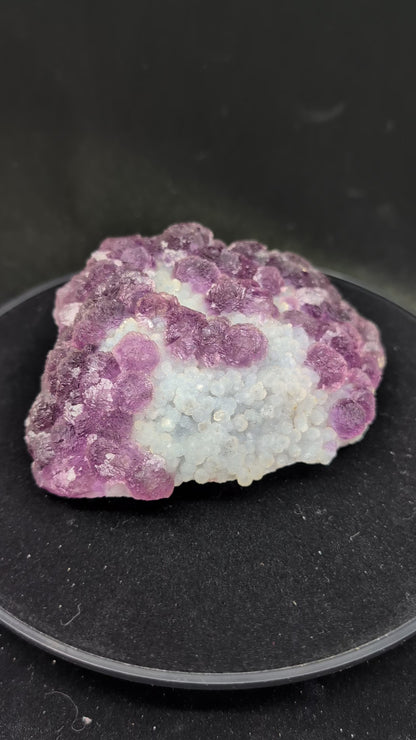 Pink-Purple Bubble Fluorite with Blue Chalcedony - Zhejiang, China