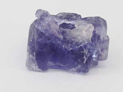 Detailed view of the stepped cubic habit and intense violet coloration.