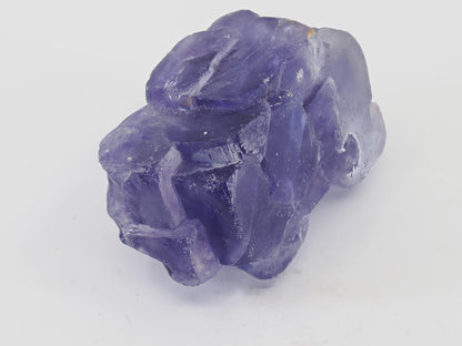 Angled view of Purple Fluorite showing translucency and light refraction.