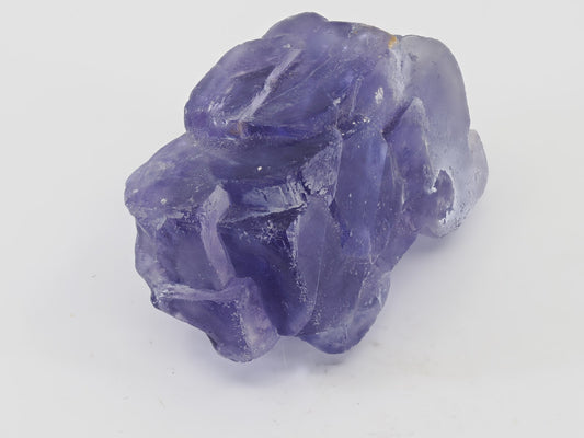 Angled view of Purple Fluorite showing translucency and light refraction.