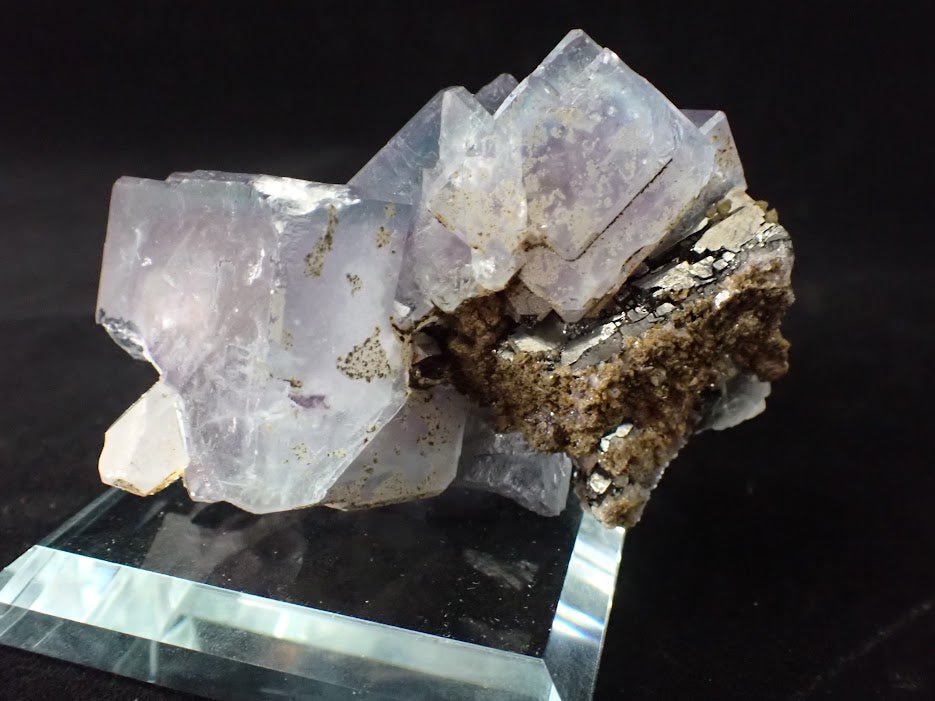 Purple Fluorite with Quartz and Mica – YGX Mine, China - Legacy Crystals and Minerals