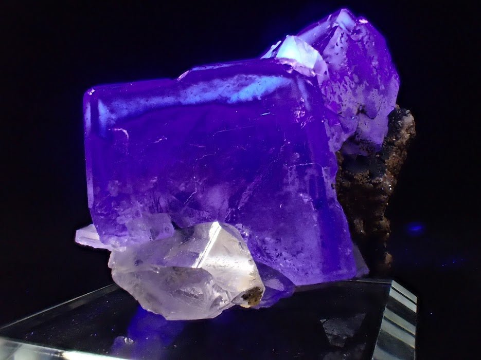 Purple Fluorite with Quartz and Mica – YGX Mine, China - Legacy Crystals and Minerals