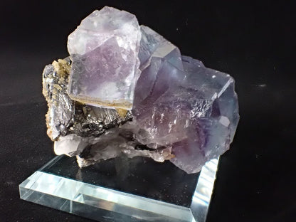 Purple Fluorite with Quartz and Mica – YGX Mine, China - Legacy Crystals and Minerals
