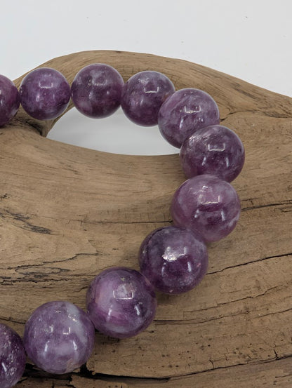 Close-up of Purple Mica beads showing mica reflections