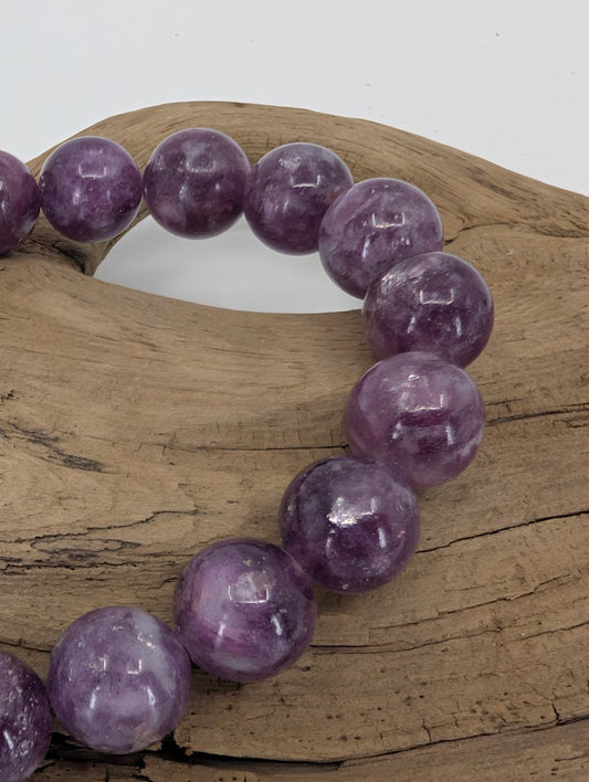 Close-up of Purple Mica beads showing mica reflections