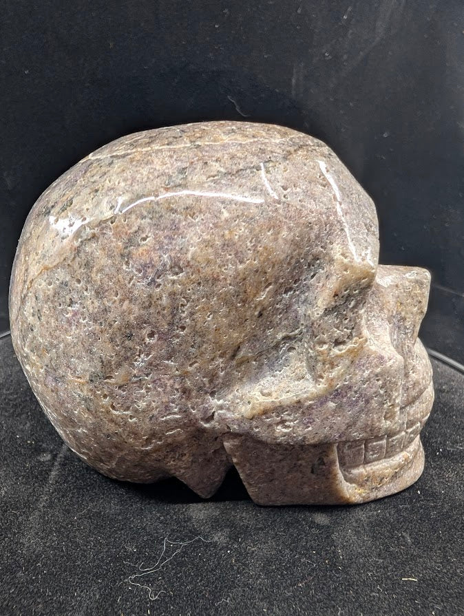 Back of Purple Sphalerite skull with marbled violet and grey coloration