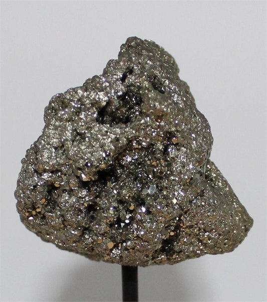 Pyrite Cluster on Metal Stand – Natural Sparkling Specimen from Brazil - Legacy Crystals and Minerals