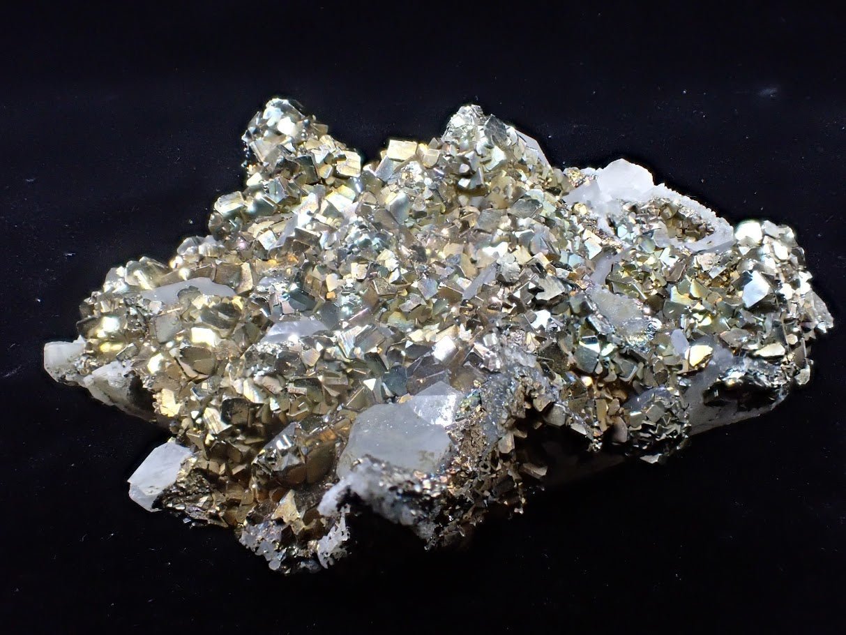Pyrite on Quartz – Tianshan Mine, Longyan, Fujian, China - Legacy Crystals and Minerals