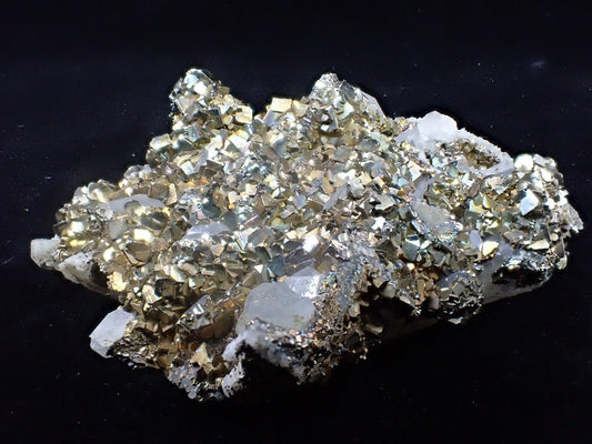 Pyrite on Quartz – Tianshan Mine, Longyan, Fujian, China - Legacy Crystals and Minerals