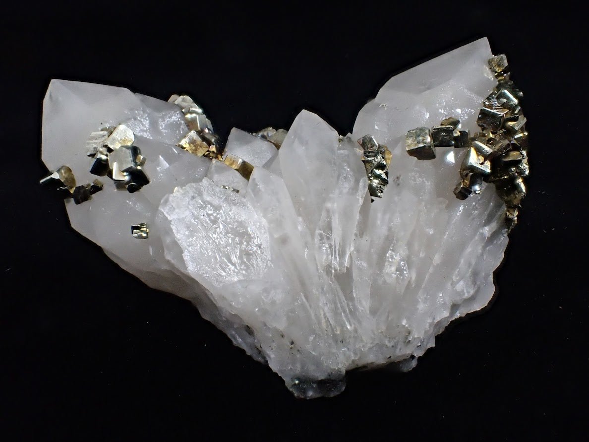 Pyrite on Quartz – Tianshan Mine, Longyan, Fujian, China - Legacy Crystals and Minerals
