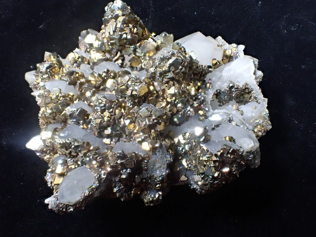 Pyrite on Quartz – Tianshan Mine, Longyan, Fujian, China - Legacy Crystals and Minerals