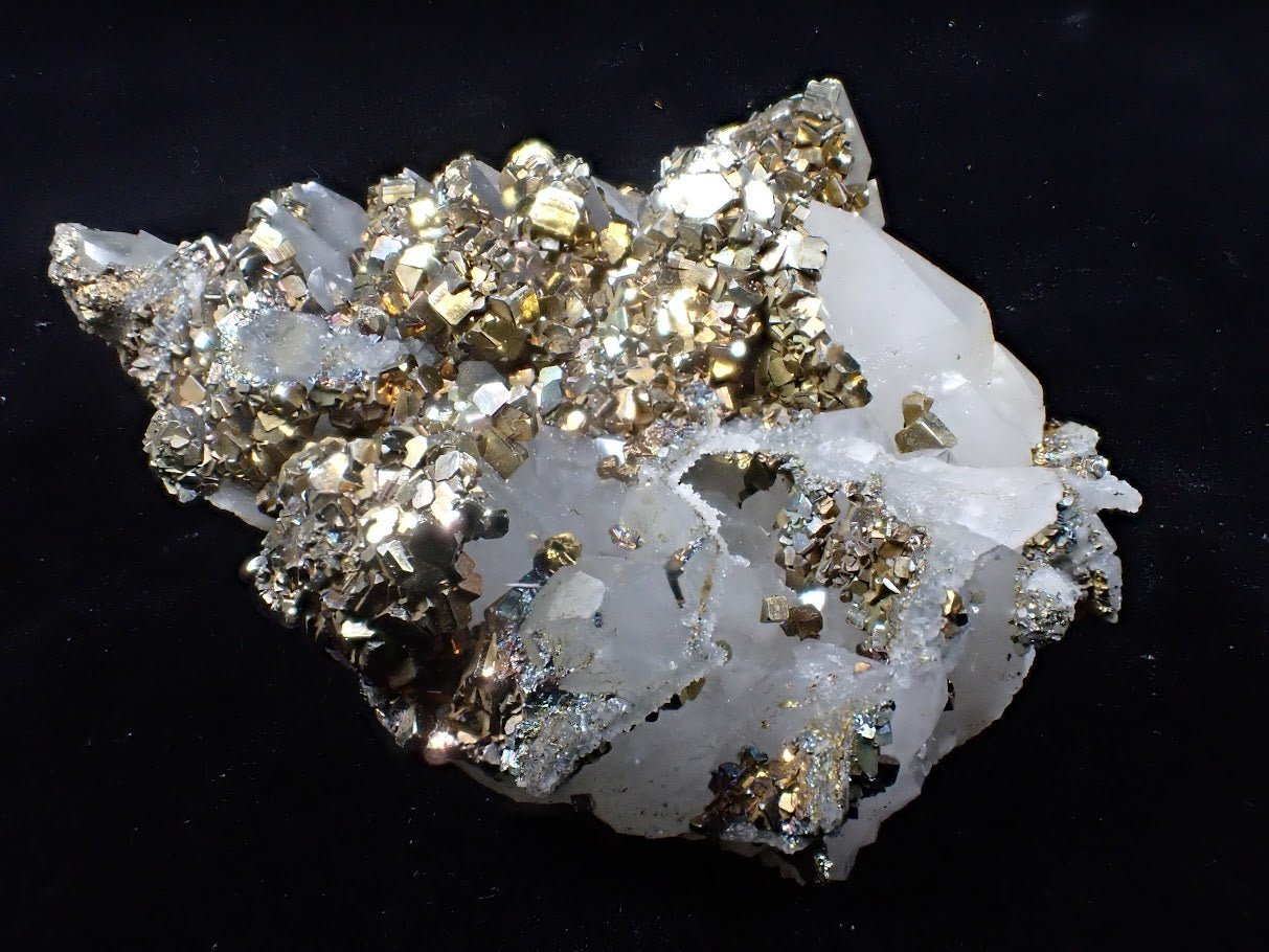 Pyrite on Quartz – Tianshan Mine, Longyan, Fujian, China - Legacy Crystals and Minerals