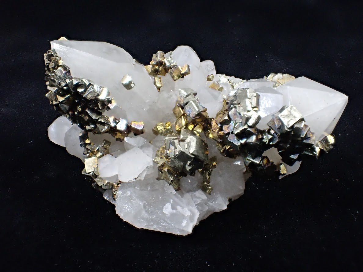 Pyrite on Quartz – Tianshan Mine, Longyan, Fujian, China - Legacy Crystals and Minerals