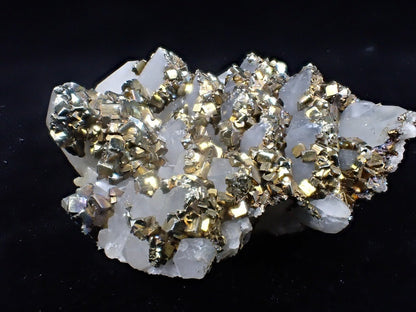 Pyrite on Quartz – Tianshan Mine, Longyan, Fujian, China - Legacy Crystals and Minerals