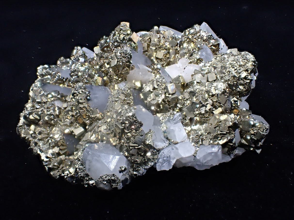 Pyrite on Quartz with High Luster Cubes– Tianshan Mine, Longyan, Fujian, China - Legacy Crystals and Minerals
